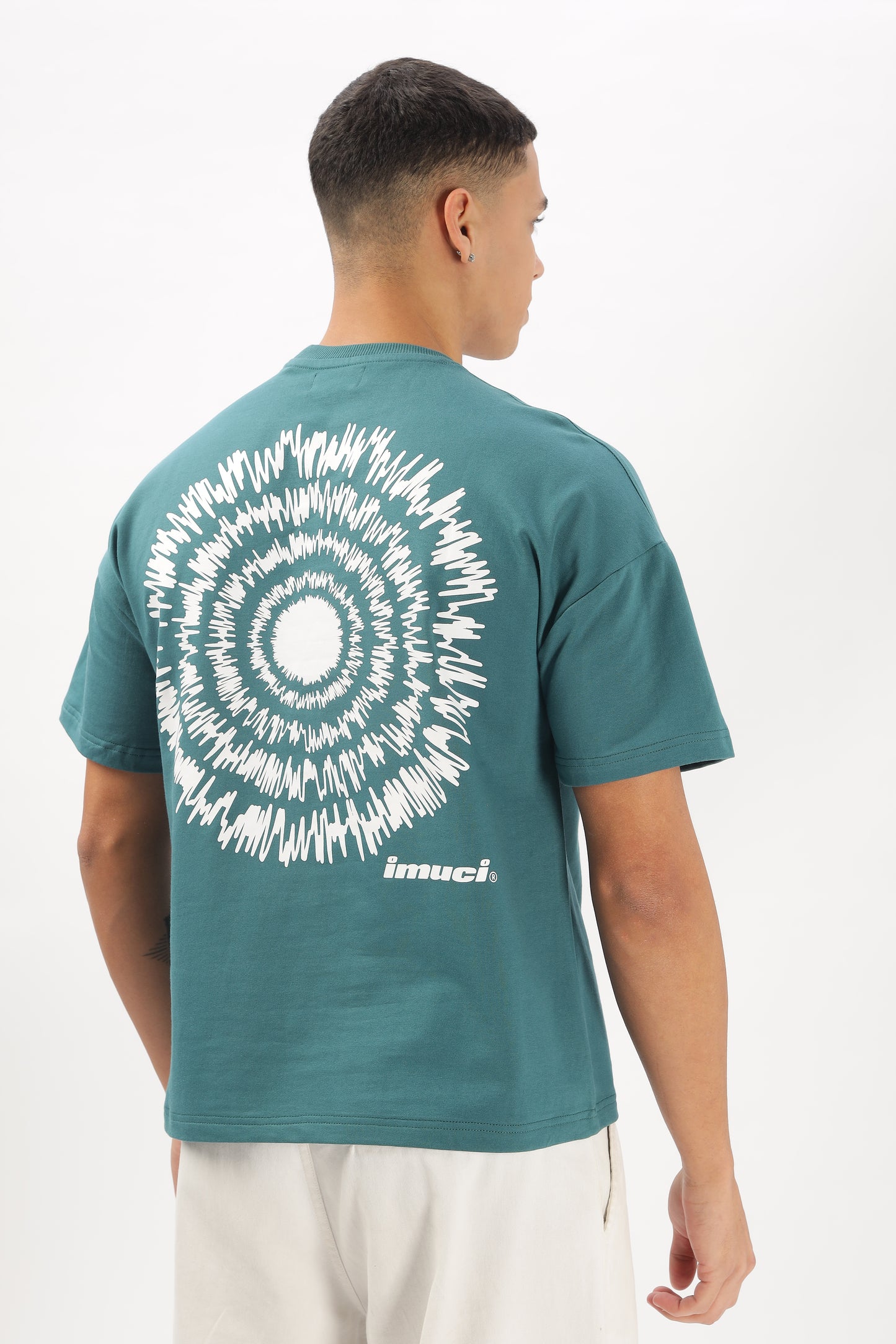 Oversized Boxy Fit Cropped Length EXPLOSION Tees (TEAL)