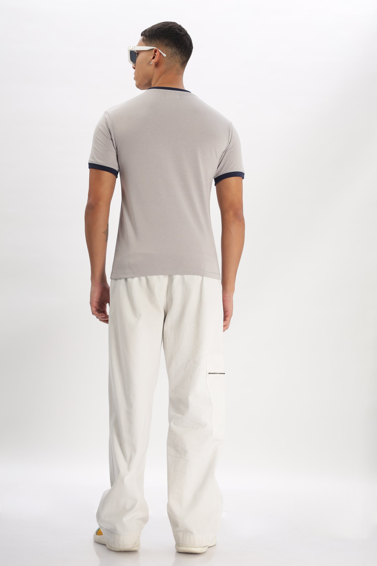 Regular Boxy Fit Vintage Ribbed Tees (BEACH GRAY)