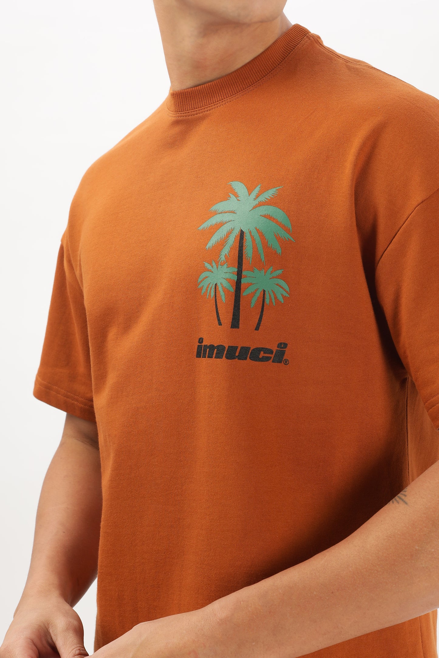 Oversized Boxy Fit Cropped Length PORSCHE ON VACATION Tees (FIERY ORANGE)