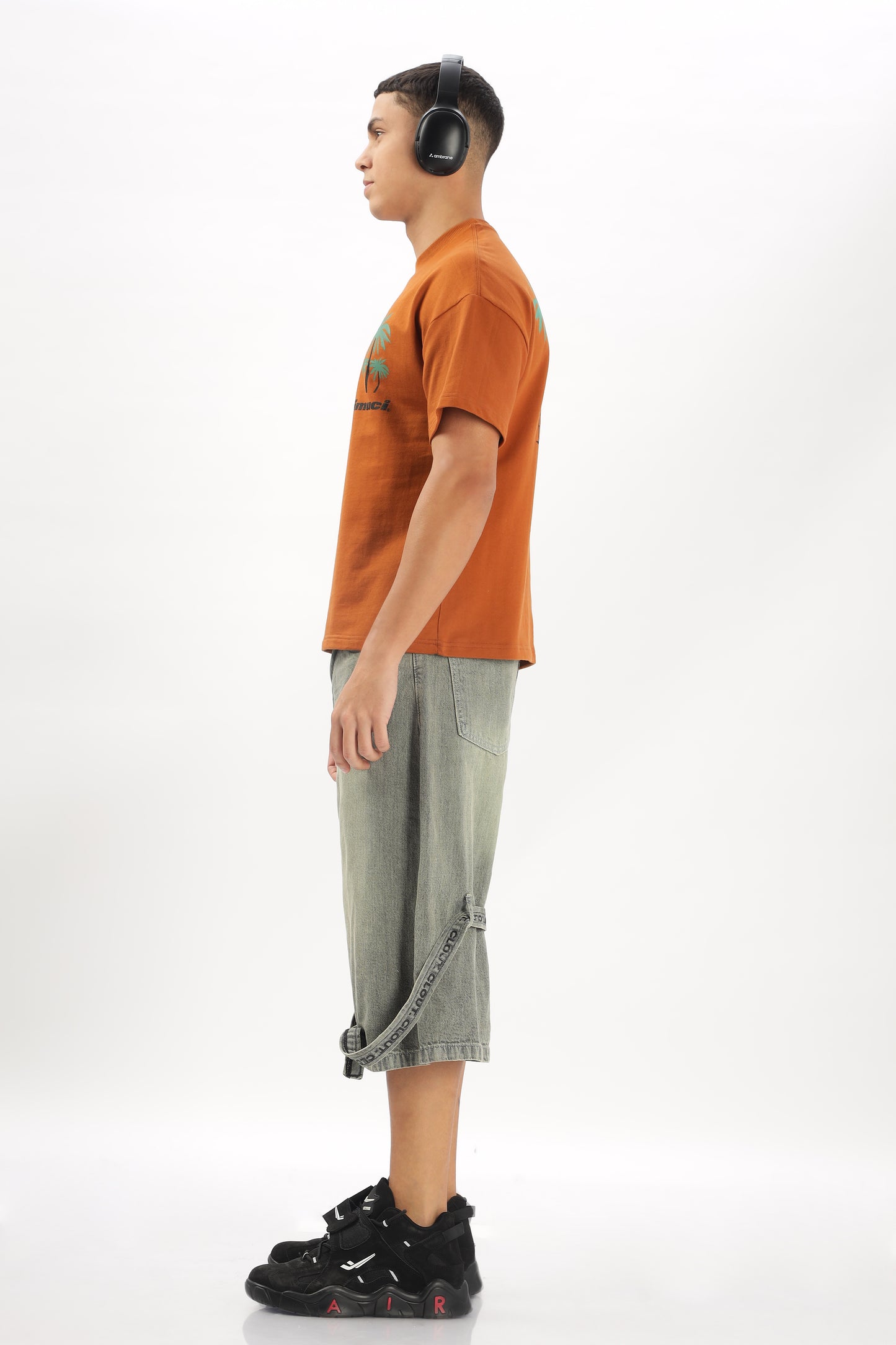 Oversized Boxy Fit Cropped Length PORSCHE ON VACATION Tees (FIERY ORANGE)