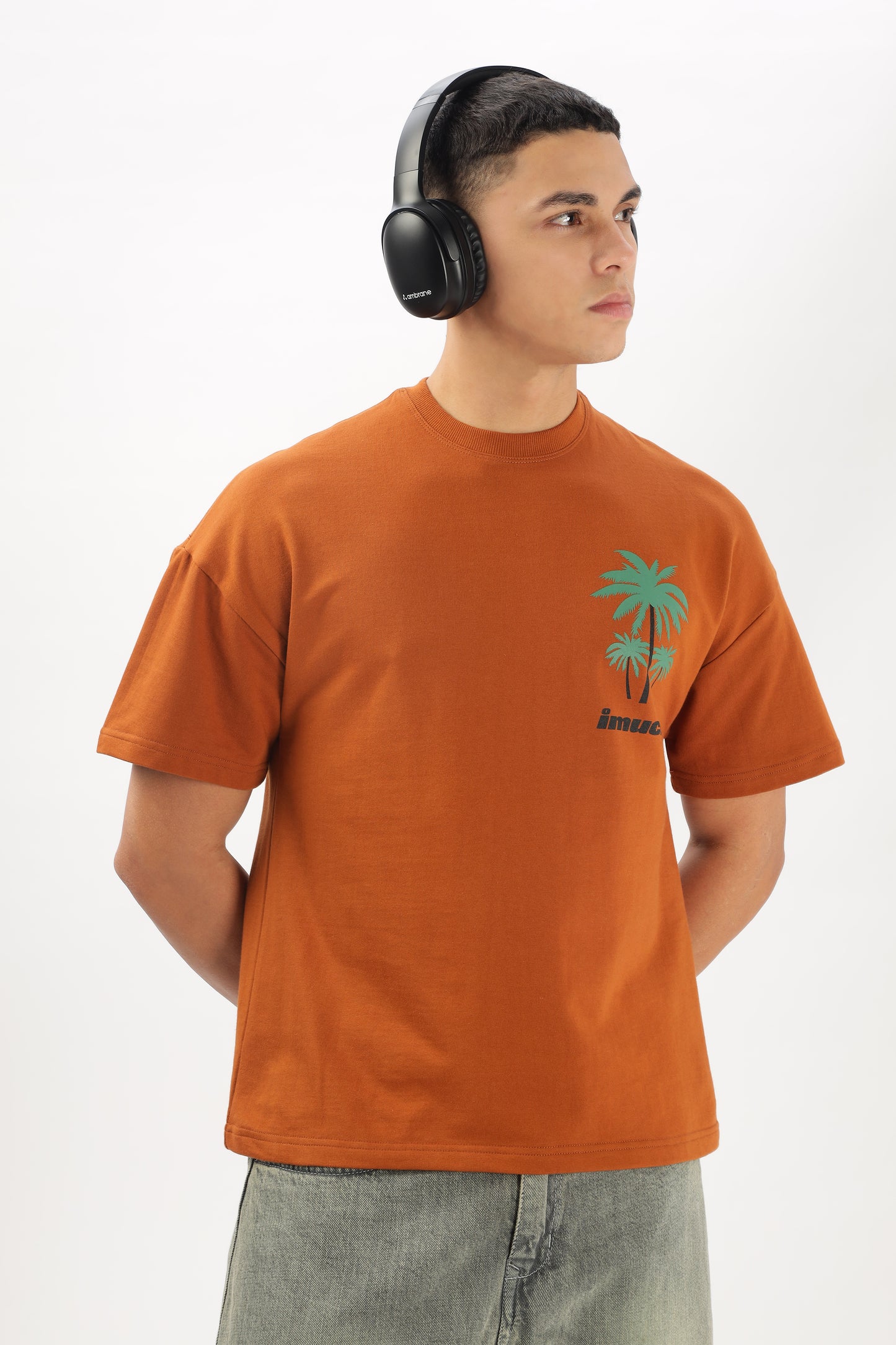 Oversized Boxy Fit Cropped Length PORSCHE ON VACATION Tees (FIERY ORANGE)