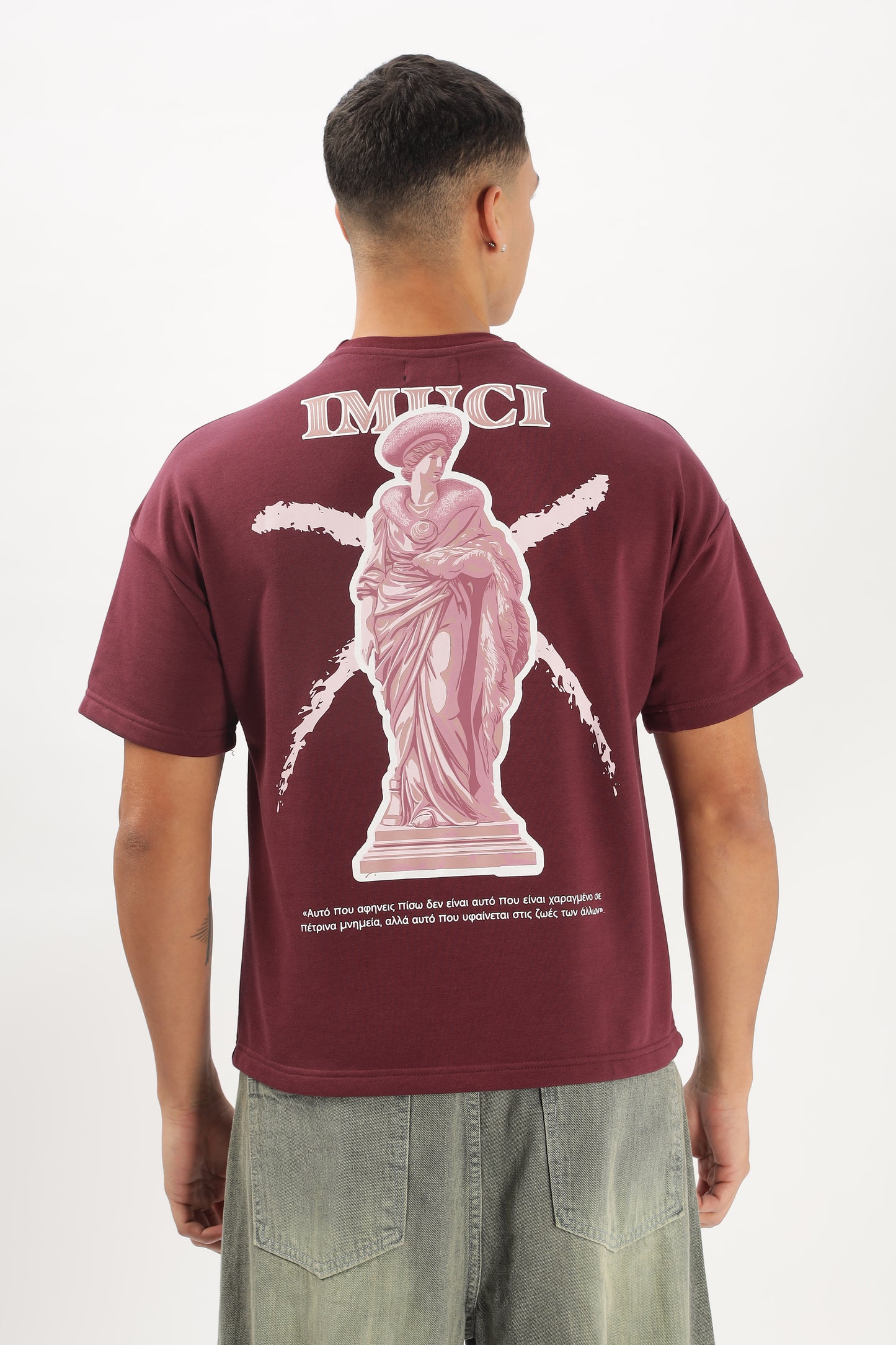 Oversized Boxy Fit Cropped Length GREEKGODDESS Tees (GRAPEWINE)