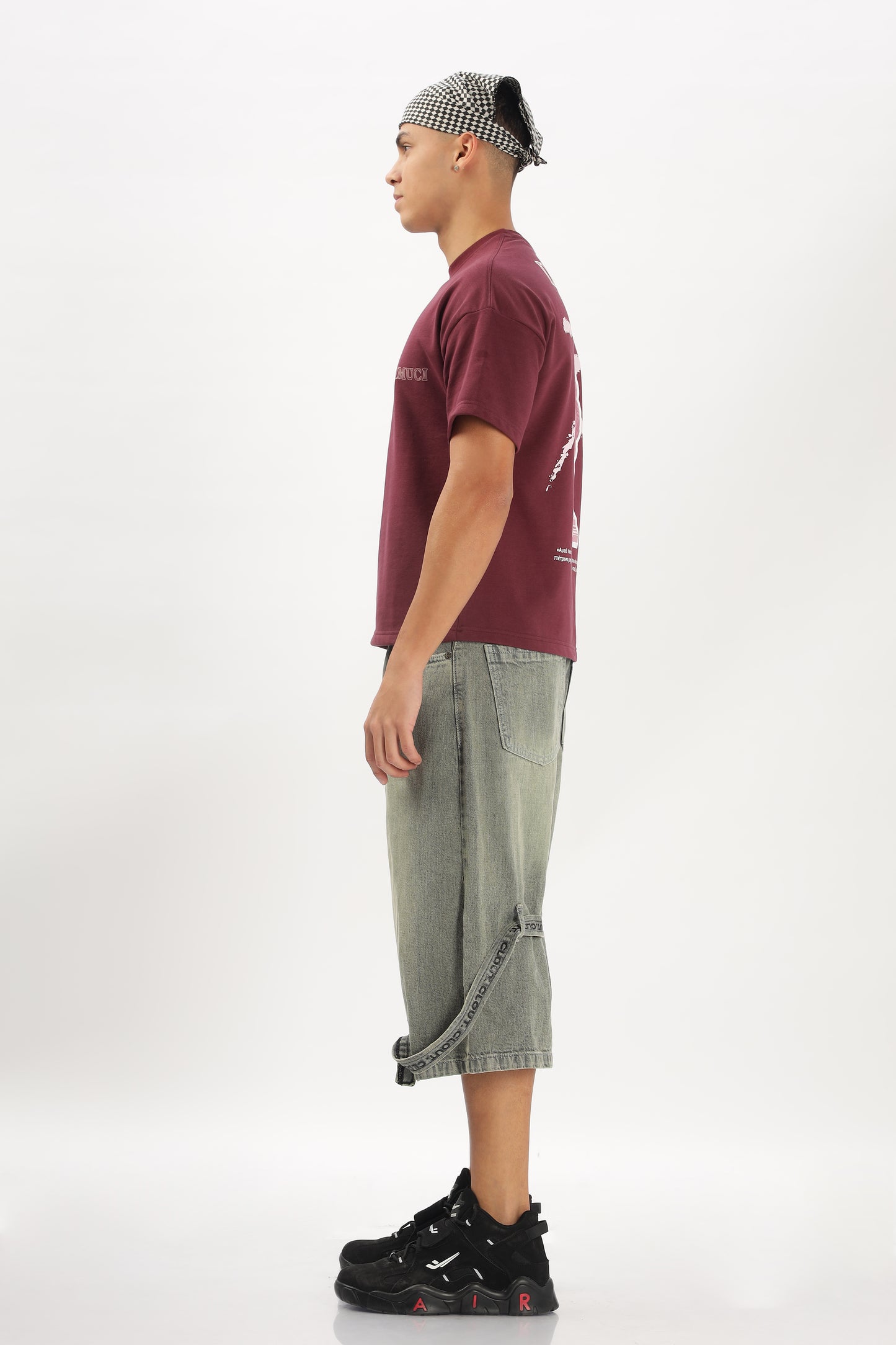 Oversized Boxy Fit Cropped Length GREEKGODDESS Tees (GRAPEWINE)