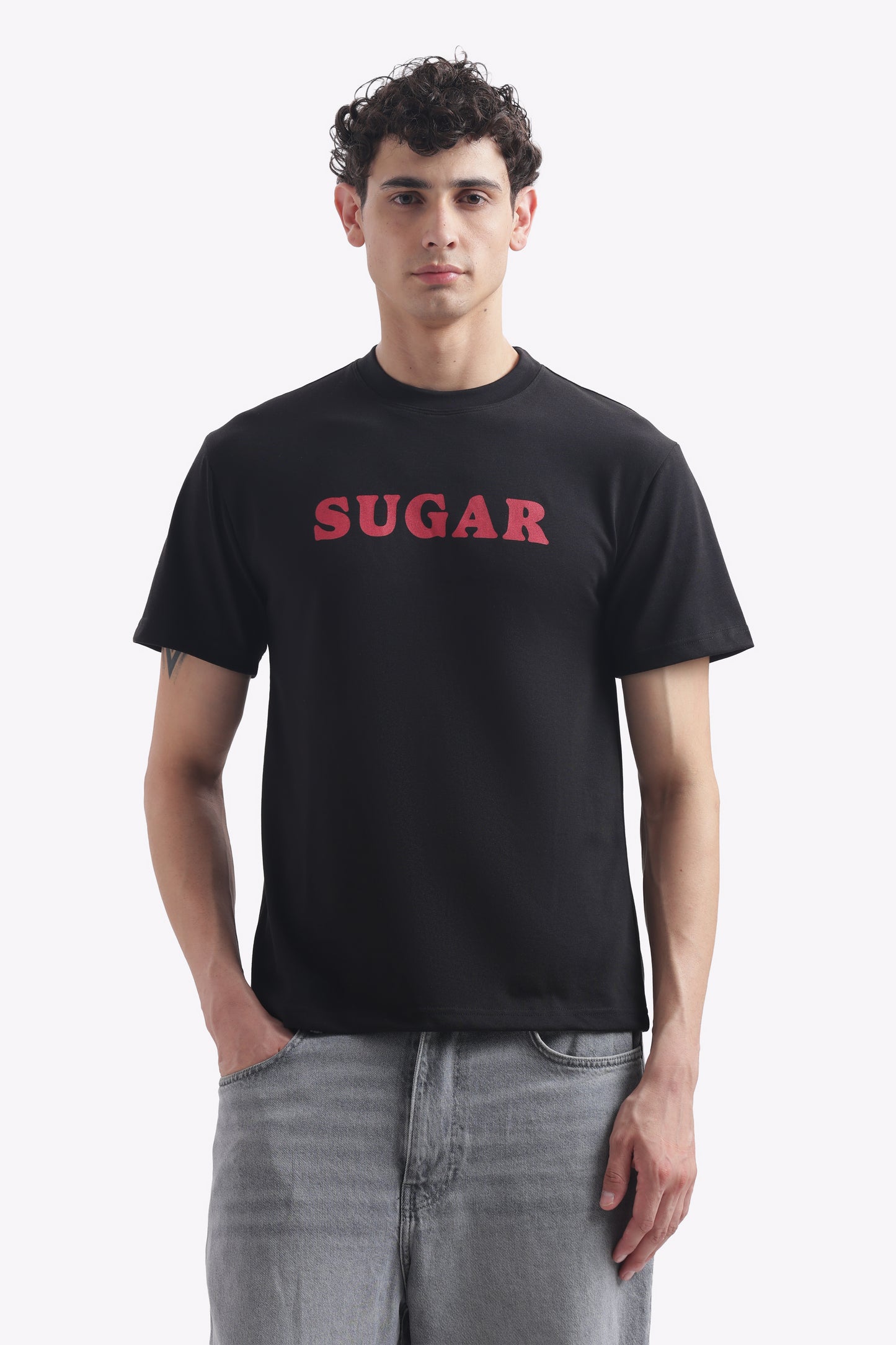 Regular Boxy Fit Sugar Tees (Jet Black)