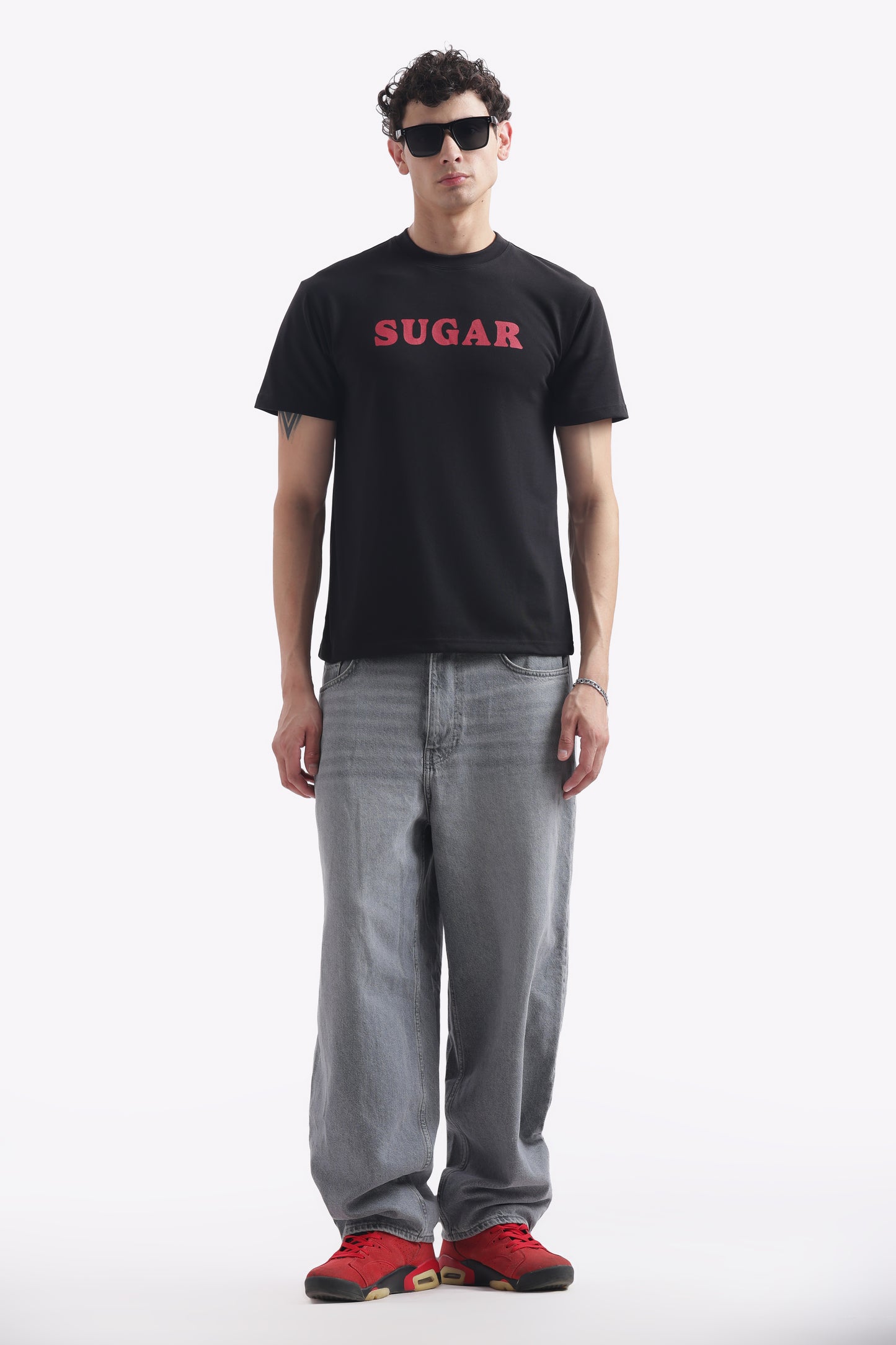 Regular Boxy Fit Sugar Tees (Jet Black)