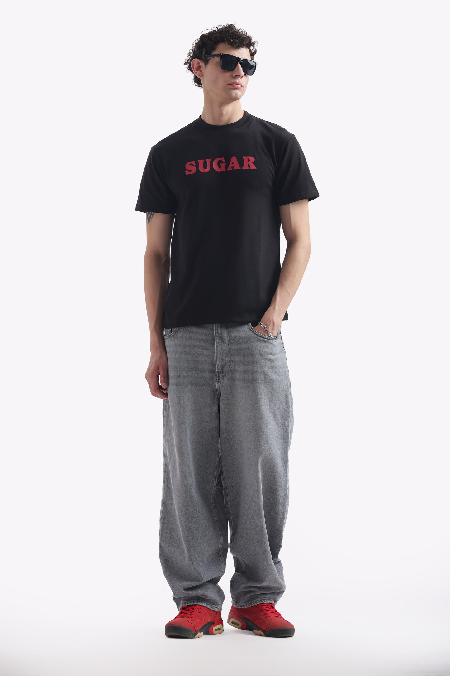 Regular Boxy Fit Sugar Tees (Jet Black)
