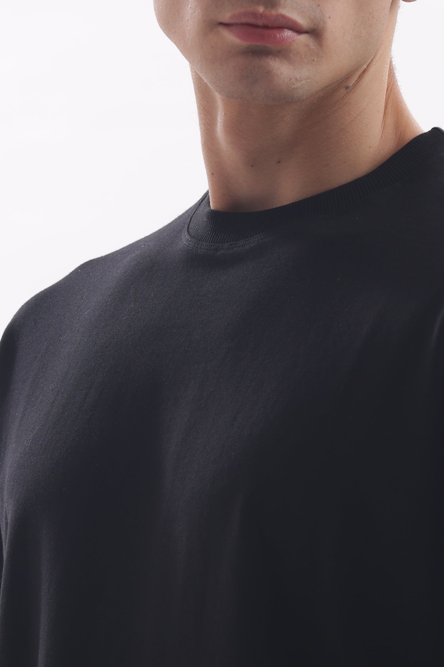 Oversized Boxy Fit Cropped T-Shirt (Carbon Black)