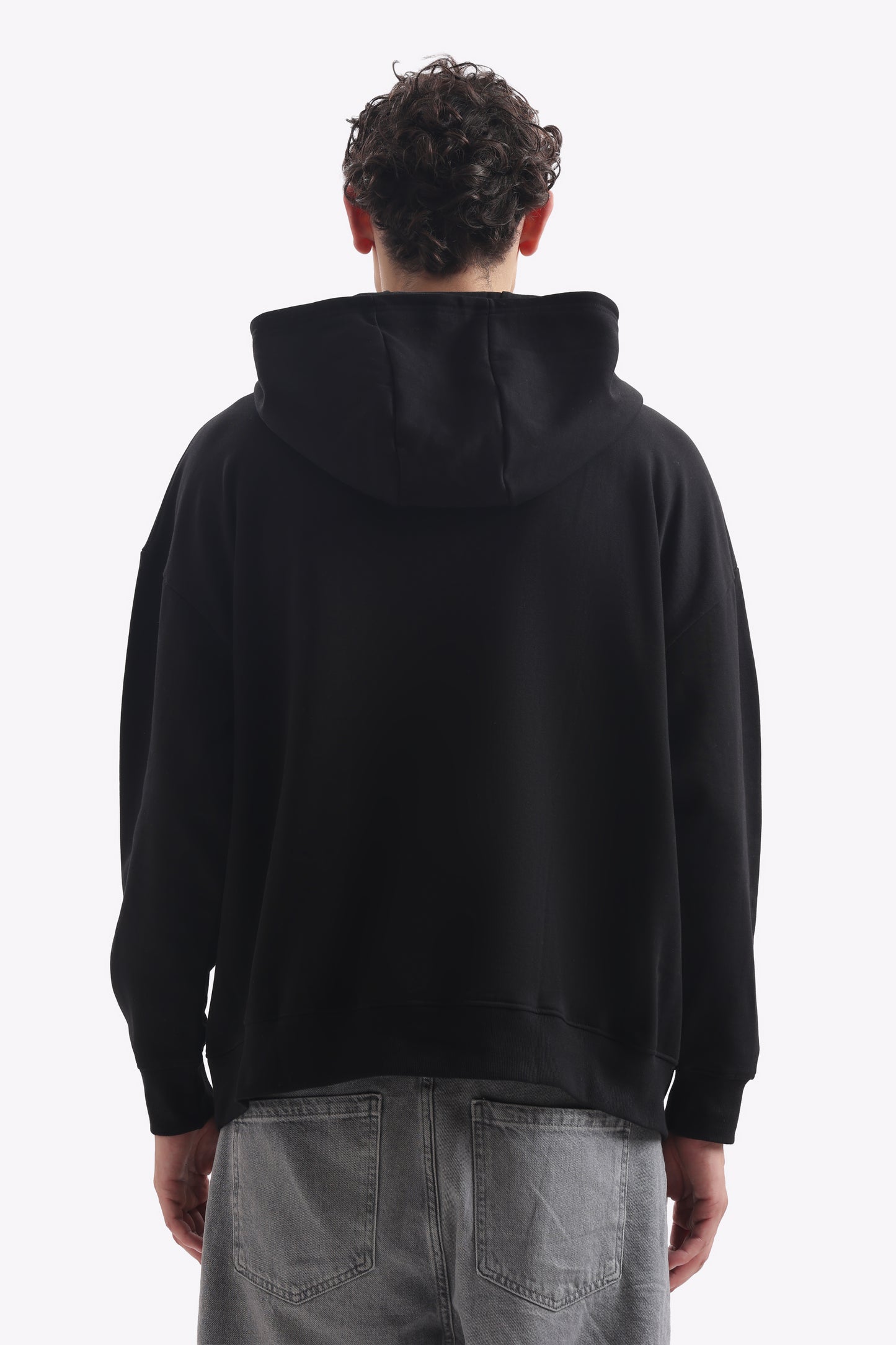 Heavyweight Oversized Baggy Hoodie – Boxy Fit (Jet Black)