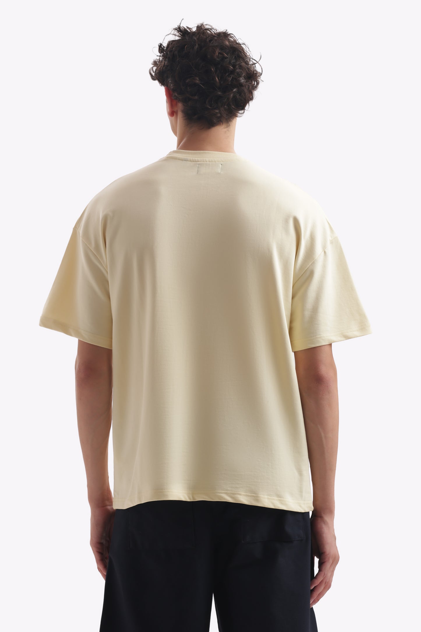 Oversized Boxy Fit Cropped T-Shirt (Oatmeal Beige)