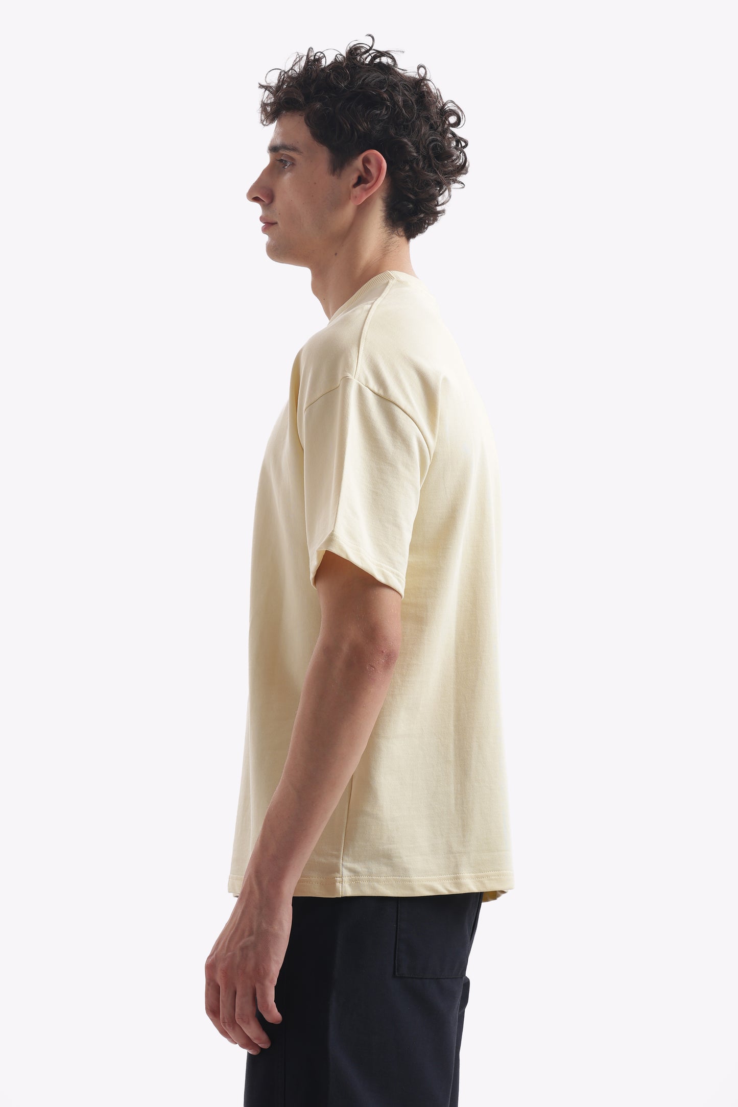 Oversized Boxy Fit Cropped T-Shirt (Oatmeal Beige)