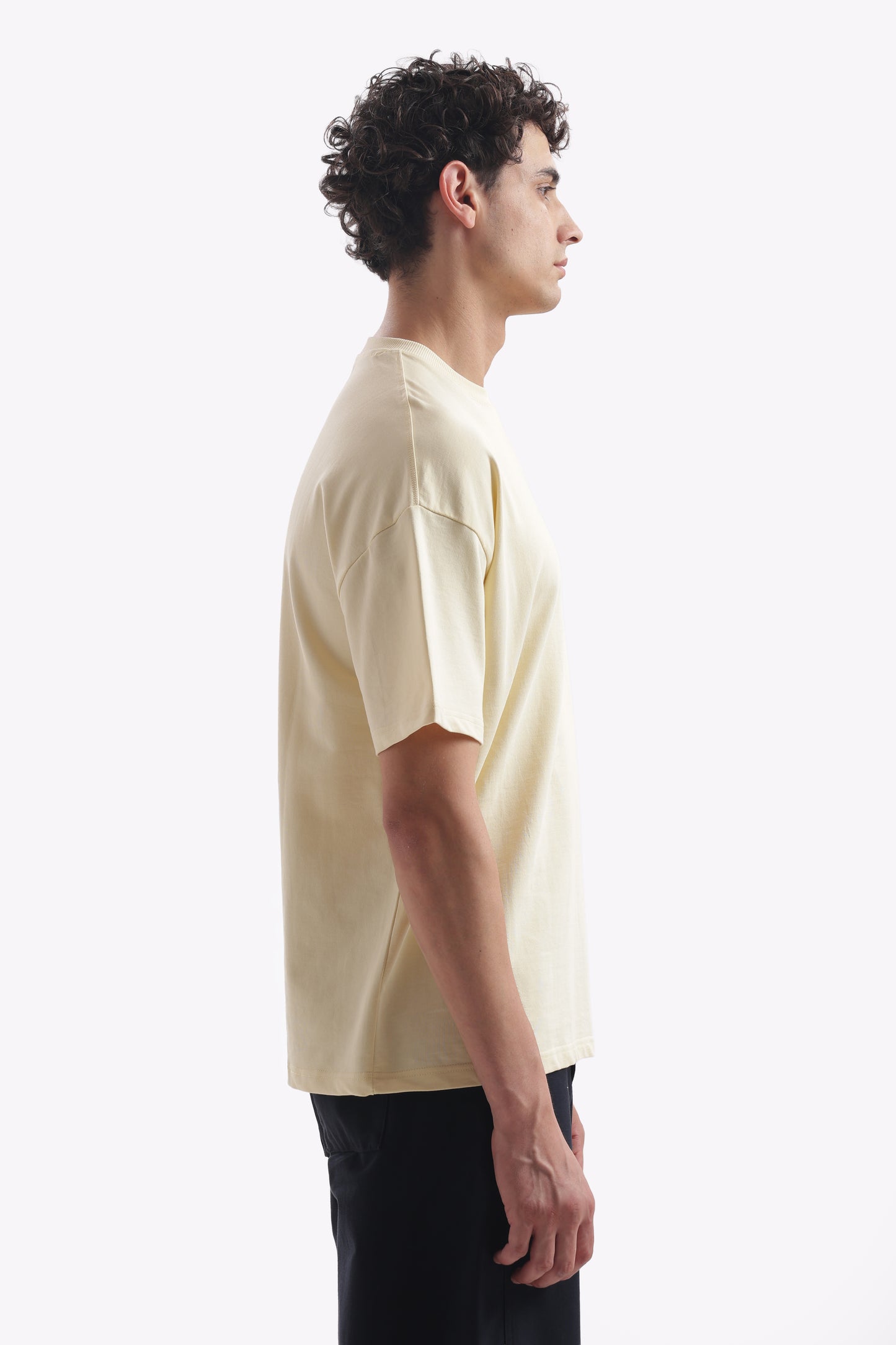 Oversized Boxy Fit Cropped T-Shirt (Oatmeal Beige)