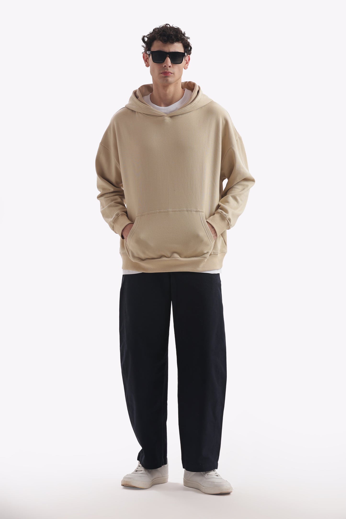 Heavyweight Oversized Baggy Hoodie – Boxy Fit (Sand Beige)