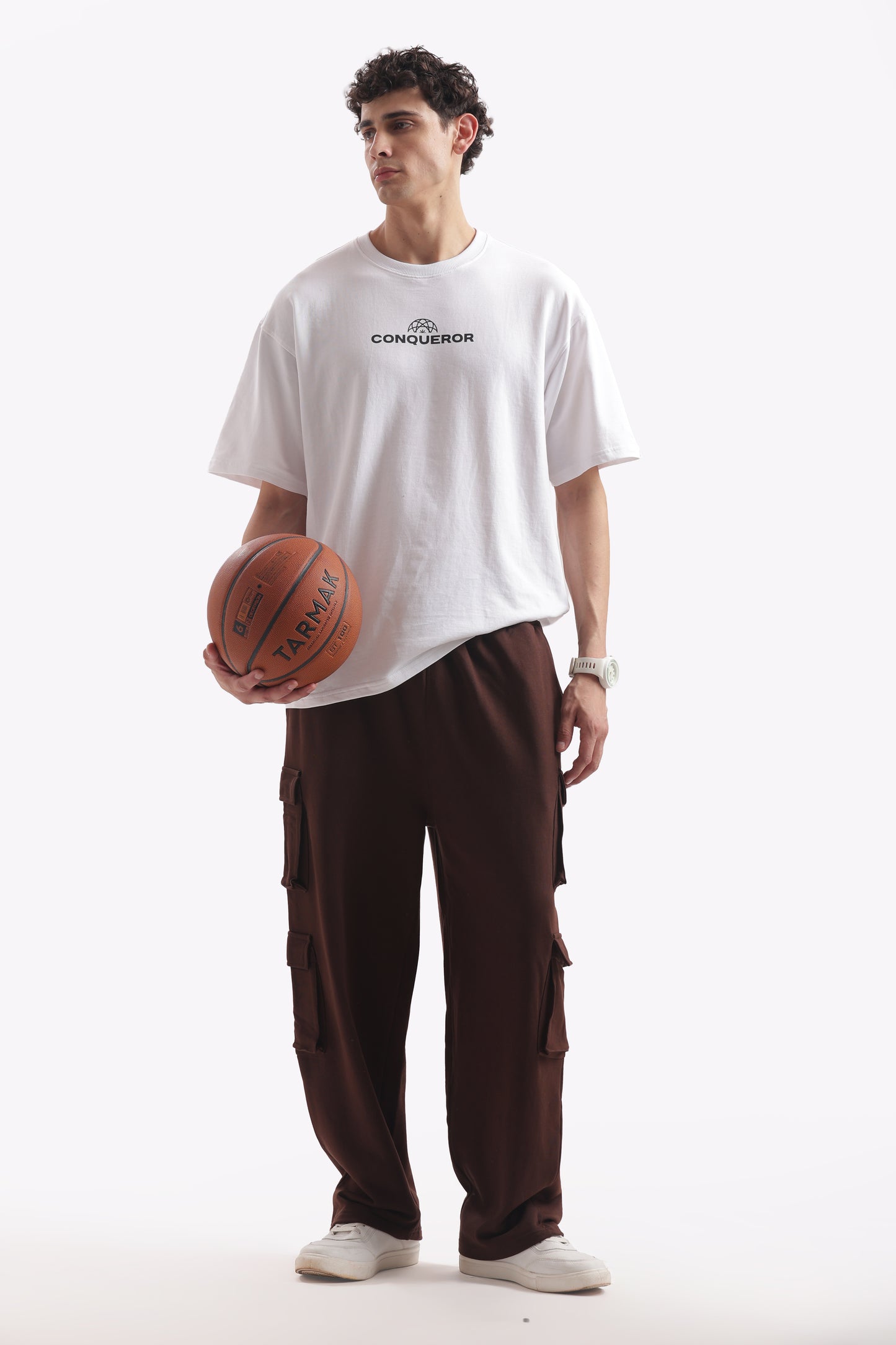 Baggy Fit Cargo Joggers (Espresso Brown)