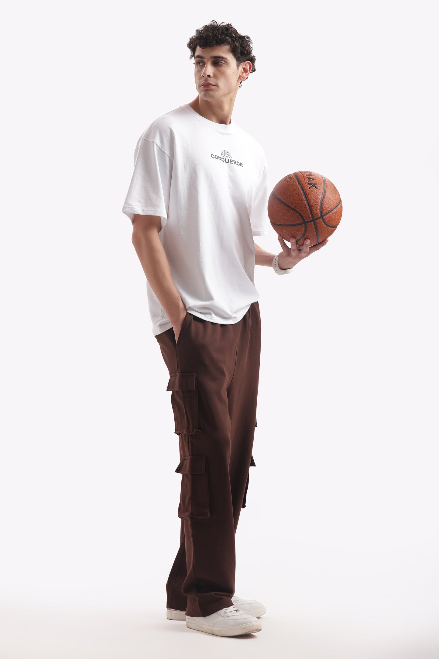 Baggy Fit Cargo Joggers (Espresso Brown)