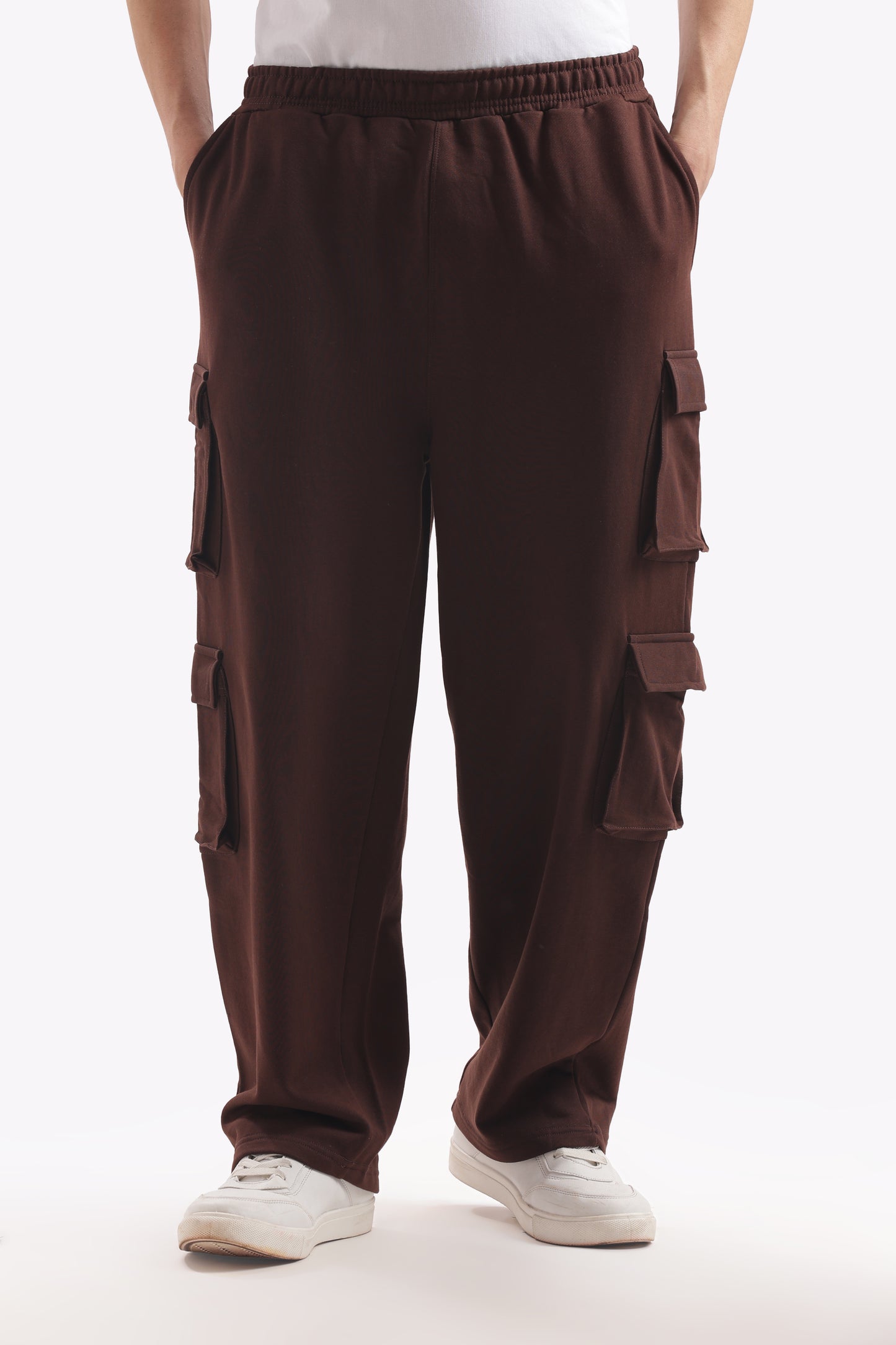 Baggy Fit Cargo Joggers (Espresso Brown)