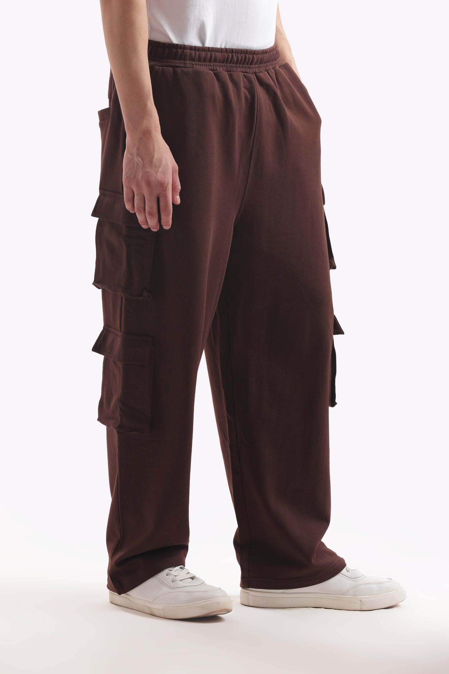 Baggy Fit Cargo Joggers (Espresso Brown)