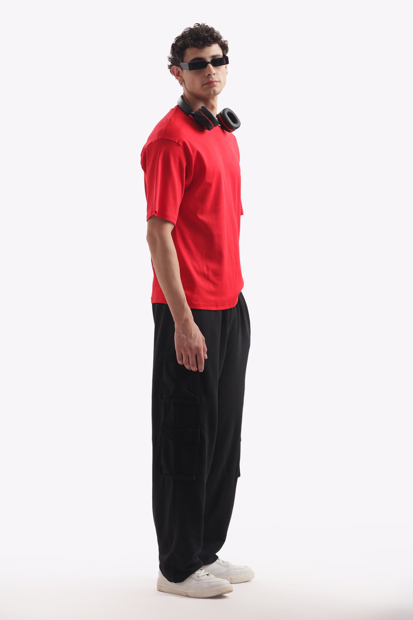 Baggy Fit Cargo Joggers (Stone Black)