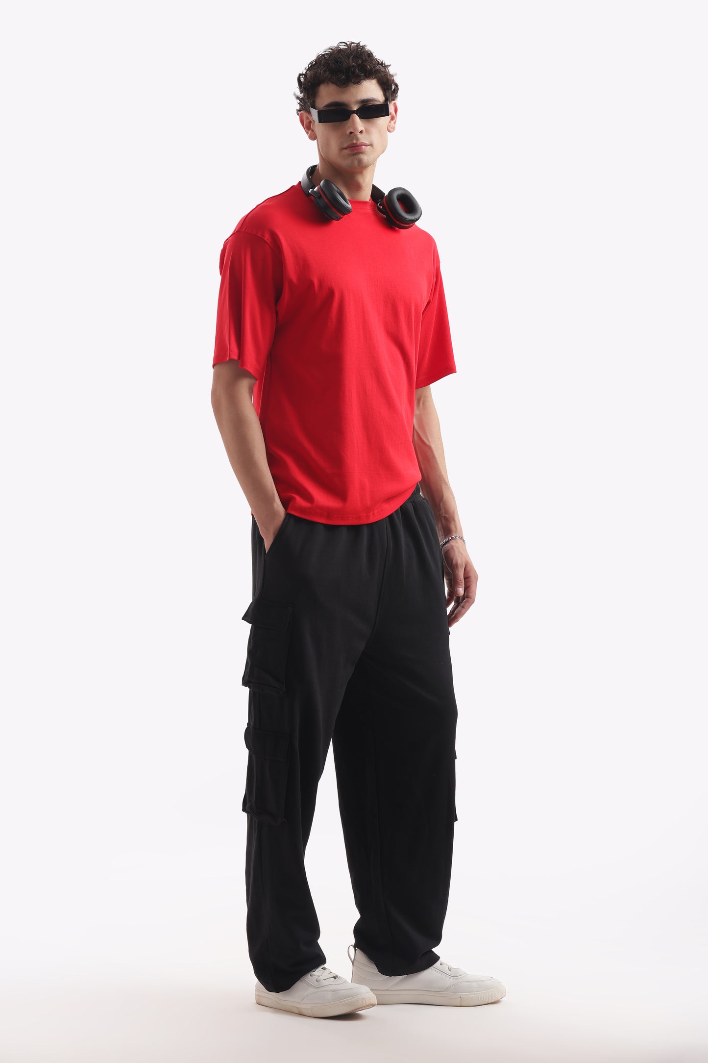 Baggy Fit Cargo Joggers (Stone Black)