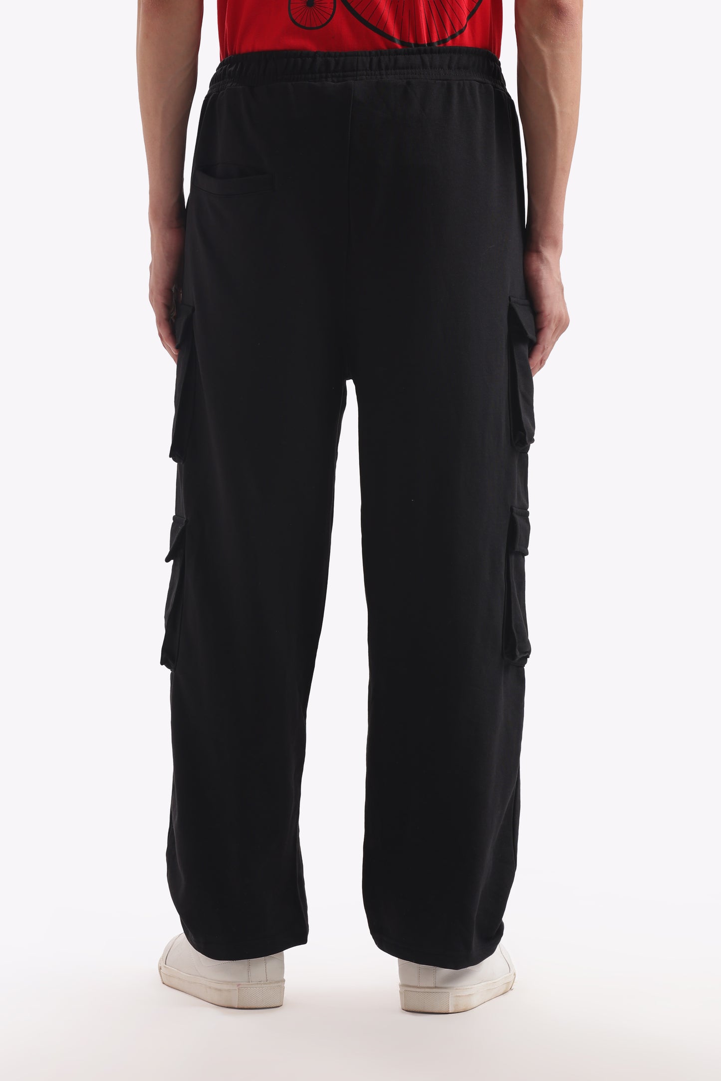 Baggy Fit Cargo Joggers (Stone Black)