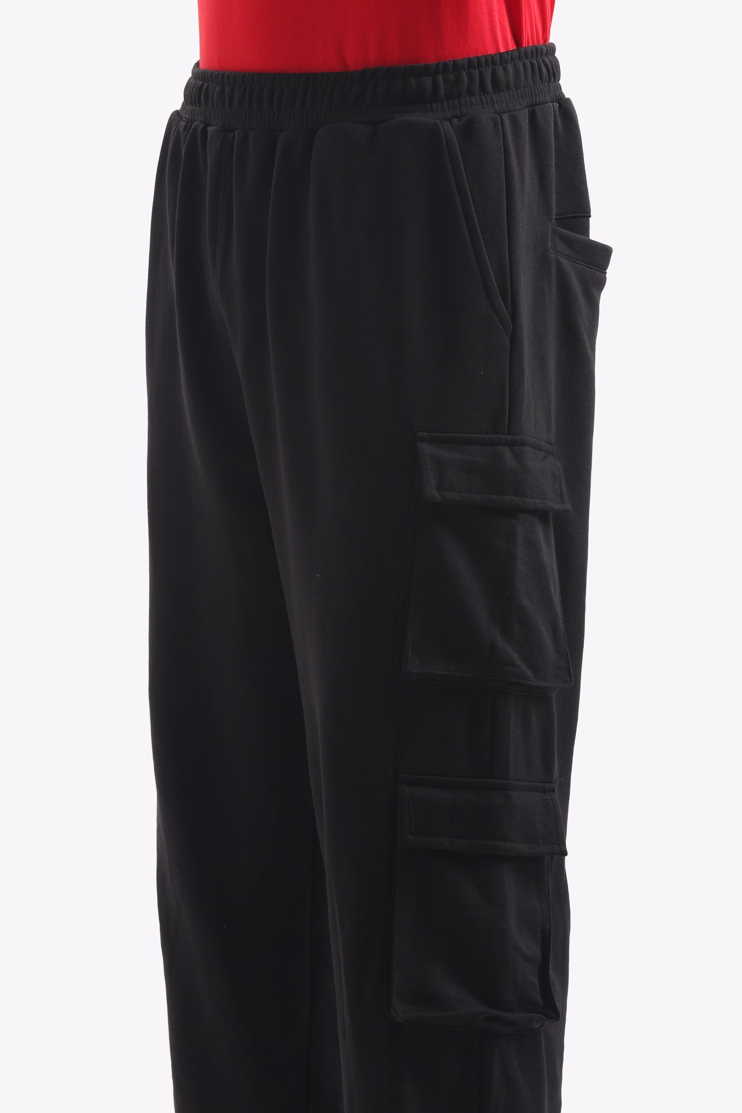 Baggy Fit Cargo Joggers (Stone Black)