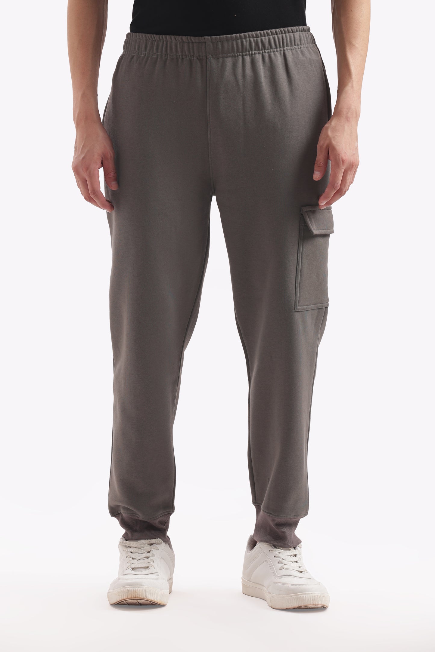 Regular Narrow Fit Heavy Weight Joggers (Smoke Gray)