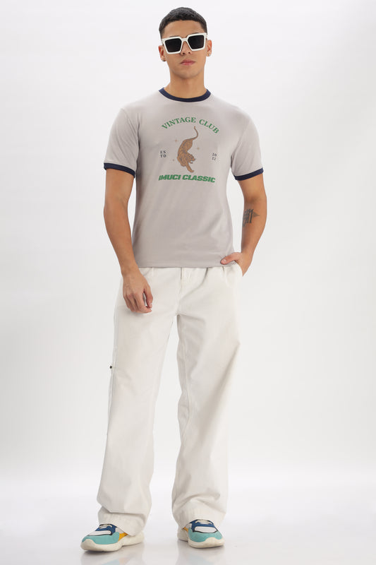 Regular Boxy Fit  Vintage Ribbed Tees (BEACH GRAY)