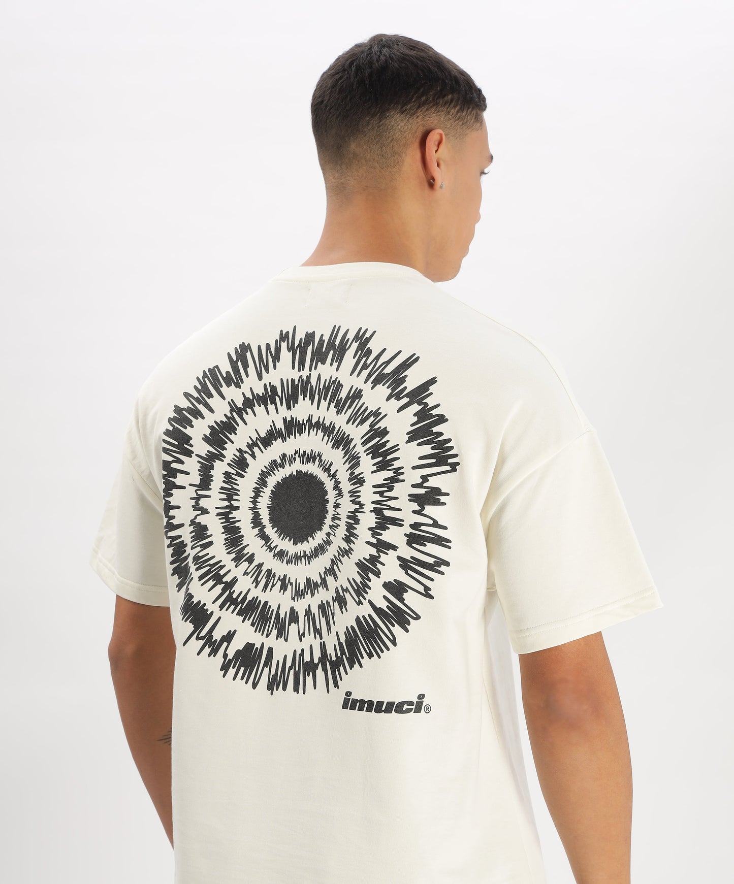 Oversized Boxy Fit Cropped Length EXPLOSION Tees (OFF-WHITE)