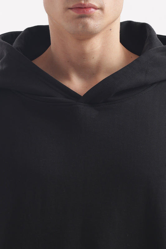 Heavyweight Oversized Baggy Hoodie – Boxy Fit (Jet Black)