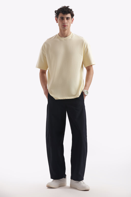 Oversized Boxy Fit Cropped T-Shirt  (Oatmeal Beige)