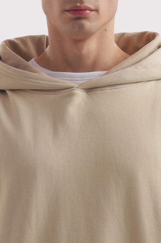 Heavyweight Oversized Baggy Hoodie – Boxy Fit (Sand Beige)