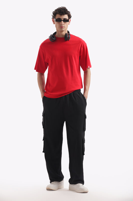 Baggy Fit Cargo Joggers (Stone Black)