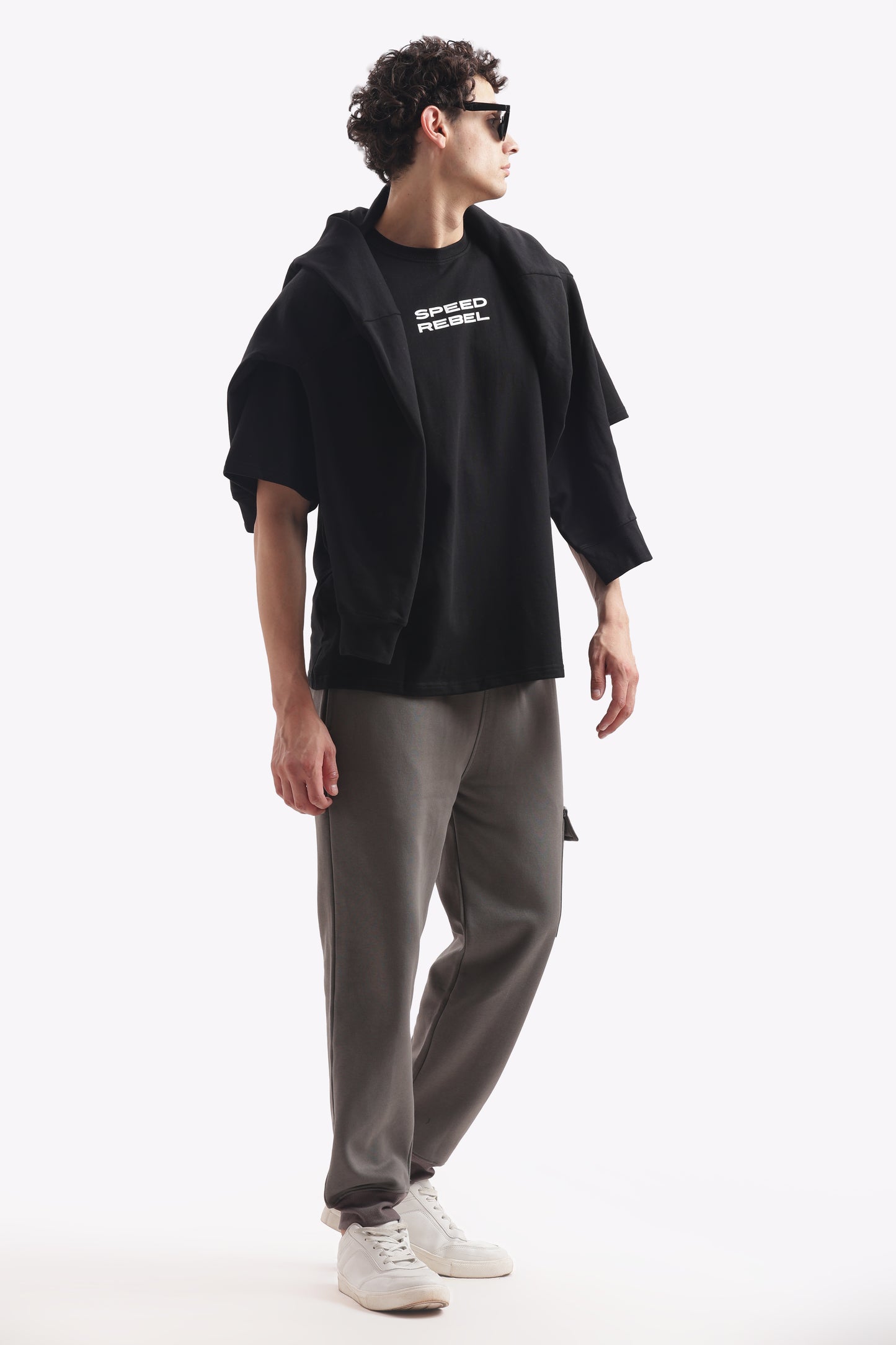 Regular Narrow Fit Heavy Weight Joggers (Smoke Gray)
