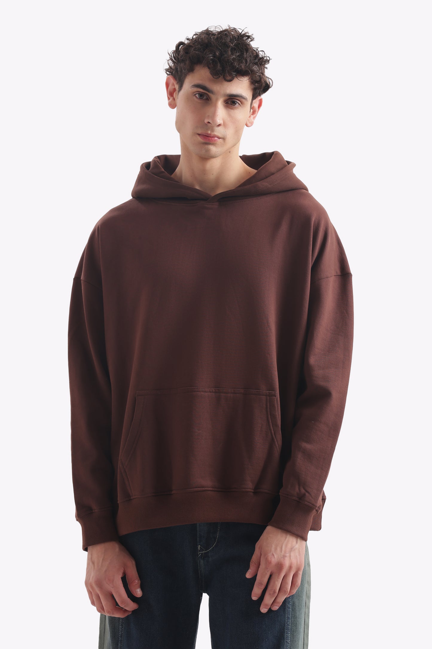 Heavyweight Oversized Baggy Hoodie – Boxy Fit (Mocha Brown)