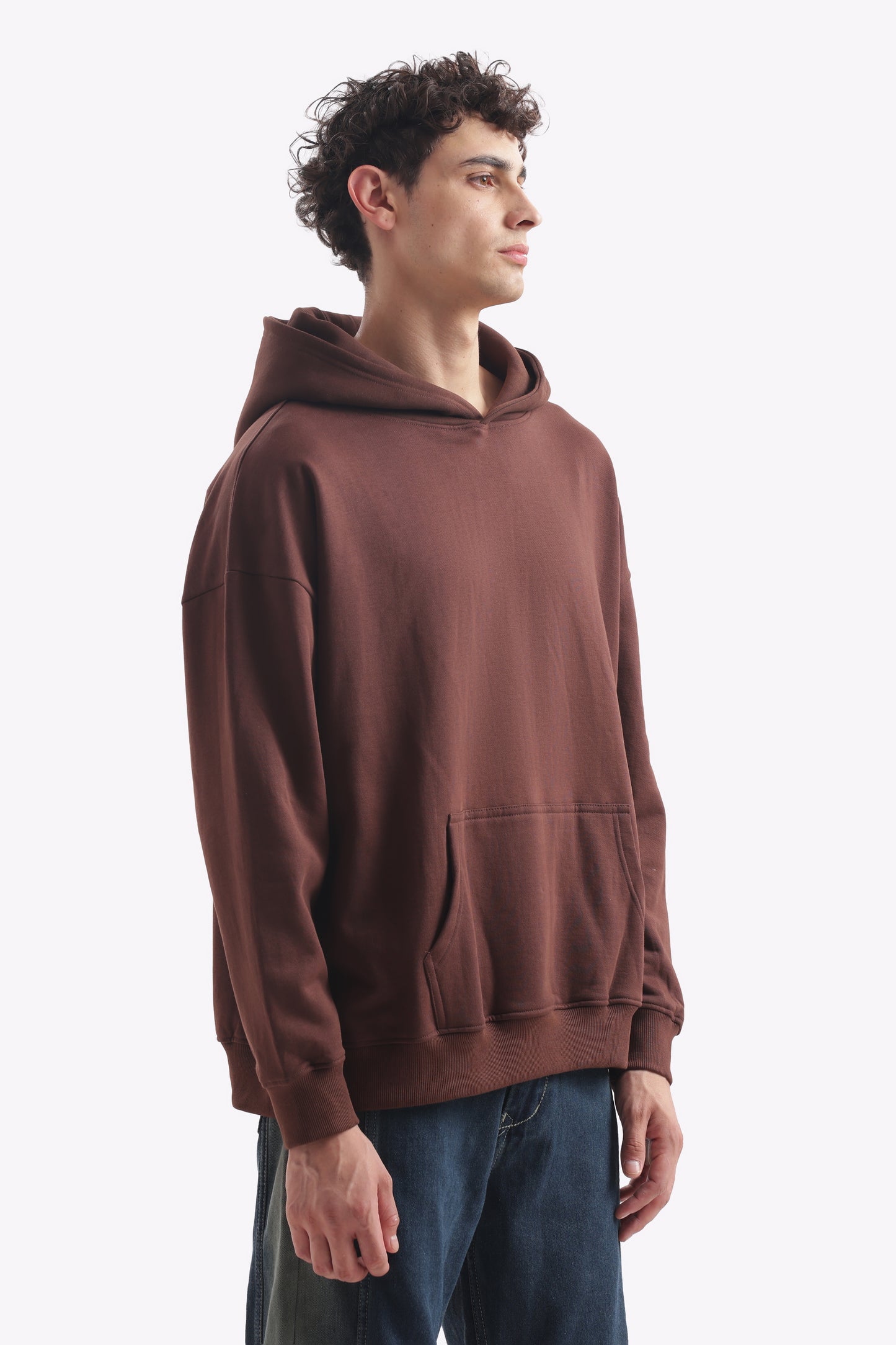 Heavyweight Oversized Baggy Hoodie – Boxy Fit (Mocha Brown)