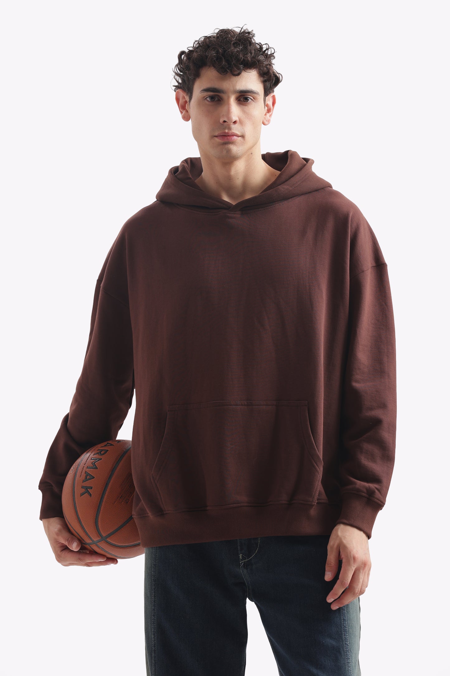 Heavyweight Oversized Baggy Hoodie – Boxy Fit (Mocha Brown)